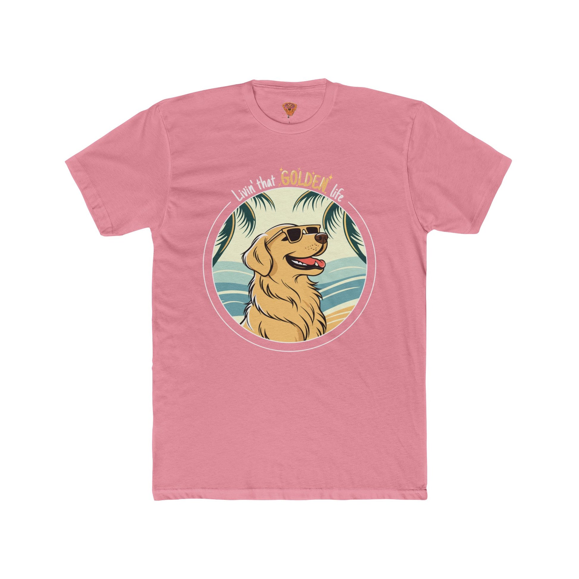 Golden Retriever T-Shirt – “Livin’ That GOLDEN Life” Beach Tee for Dog Lovers