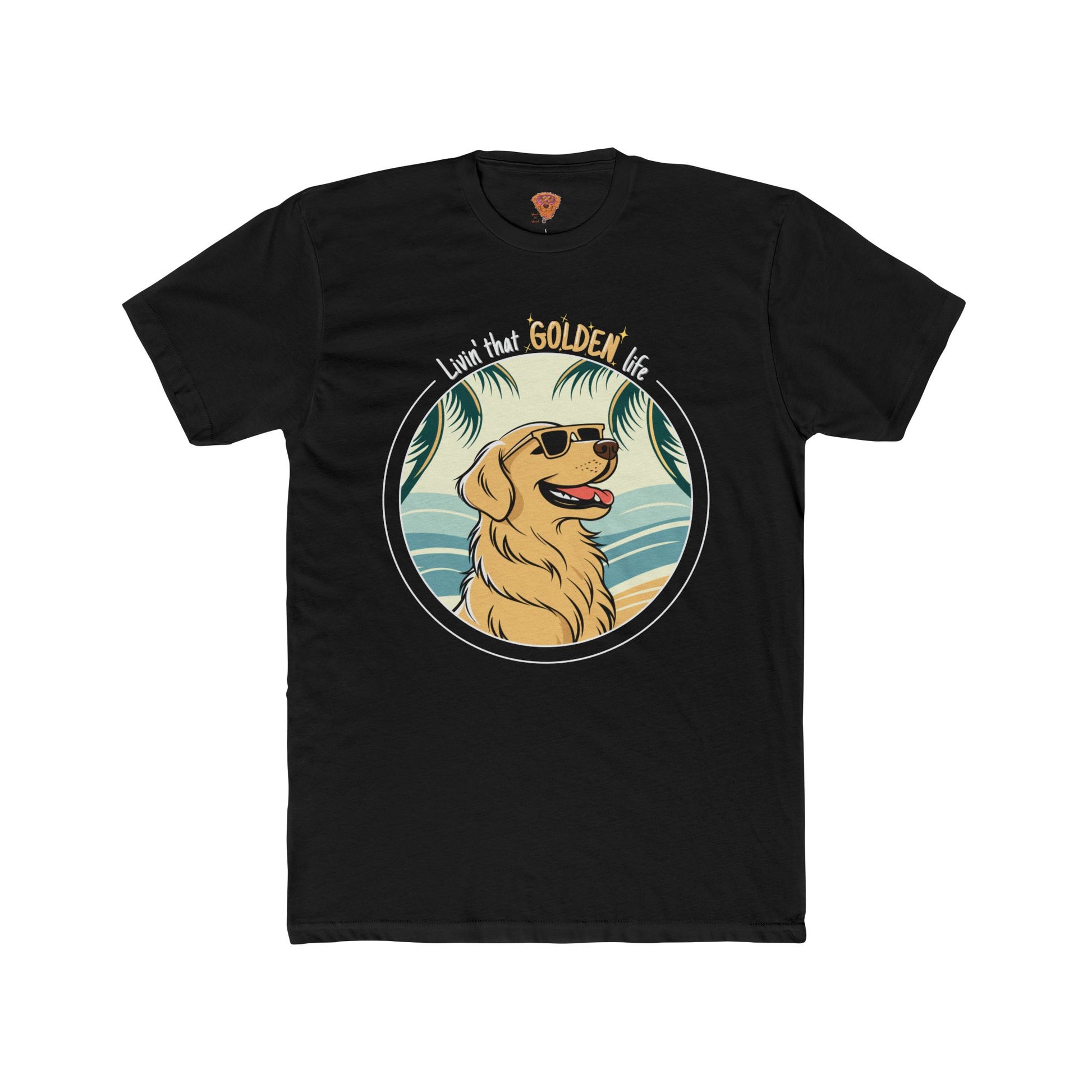 Golden Retriever T-Shirt – “Livin’ That GOLDEN Life” Beach Tee for Dog Lovers