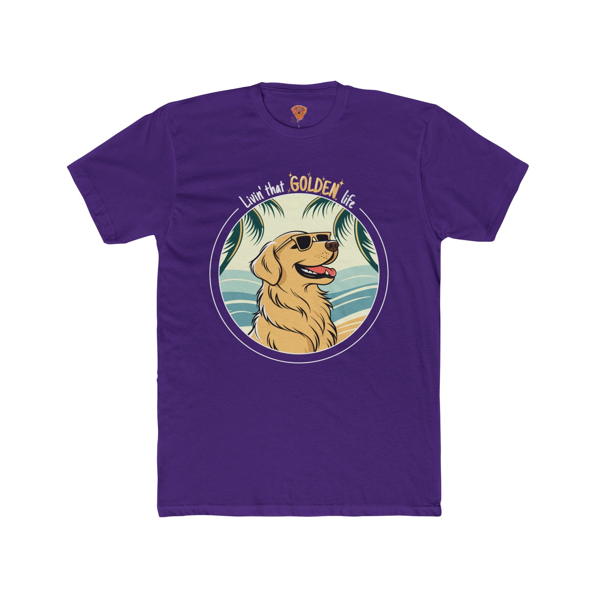 Golden Retriever T-Shirt – “Livin’ That GOLDEN Life” Beach Tee for Dog Lovers