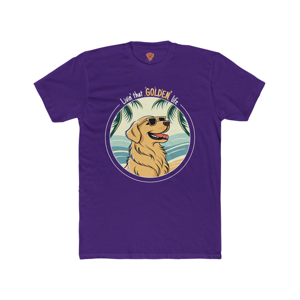Golden Retriever T-Shirt – “Livin’ That GOLDEN Life” Beach Tee for Dog Lovers