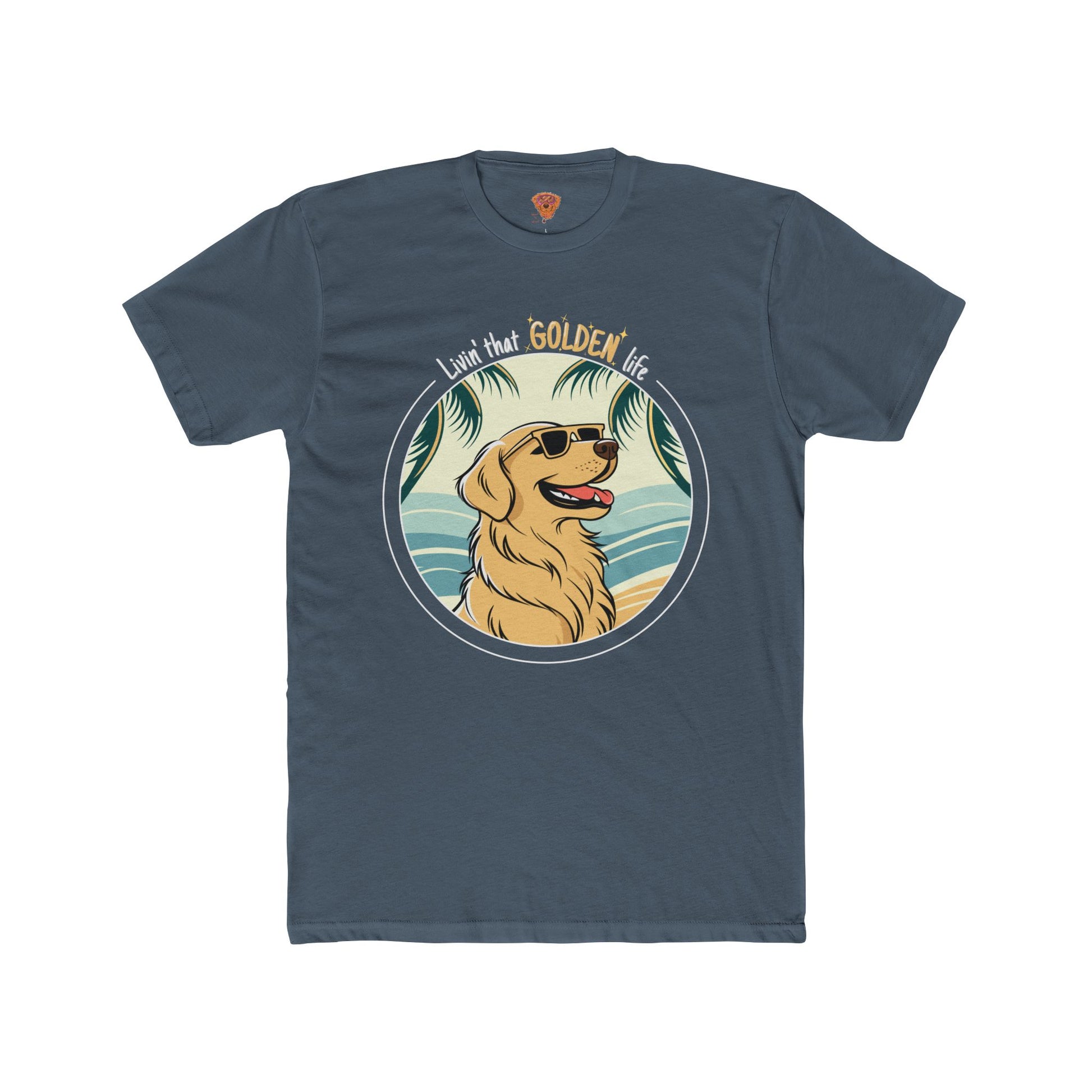 Golden Retriever T-Shirt – “Livin’ That GOLDEN Life” Beach Tee for Dog Lovers