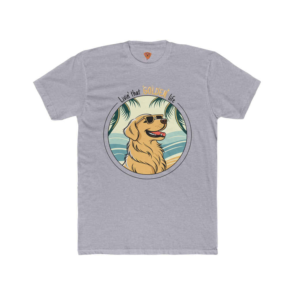 Golden Retriever T-Shirt – “Livin’ That GOLDEN Life” Beach Tee for Dog Lovers