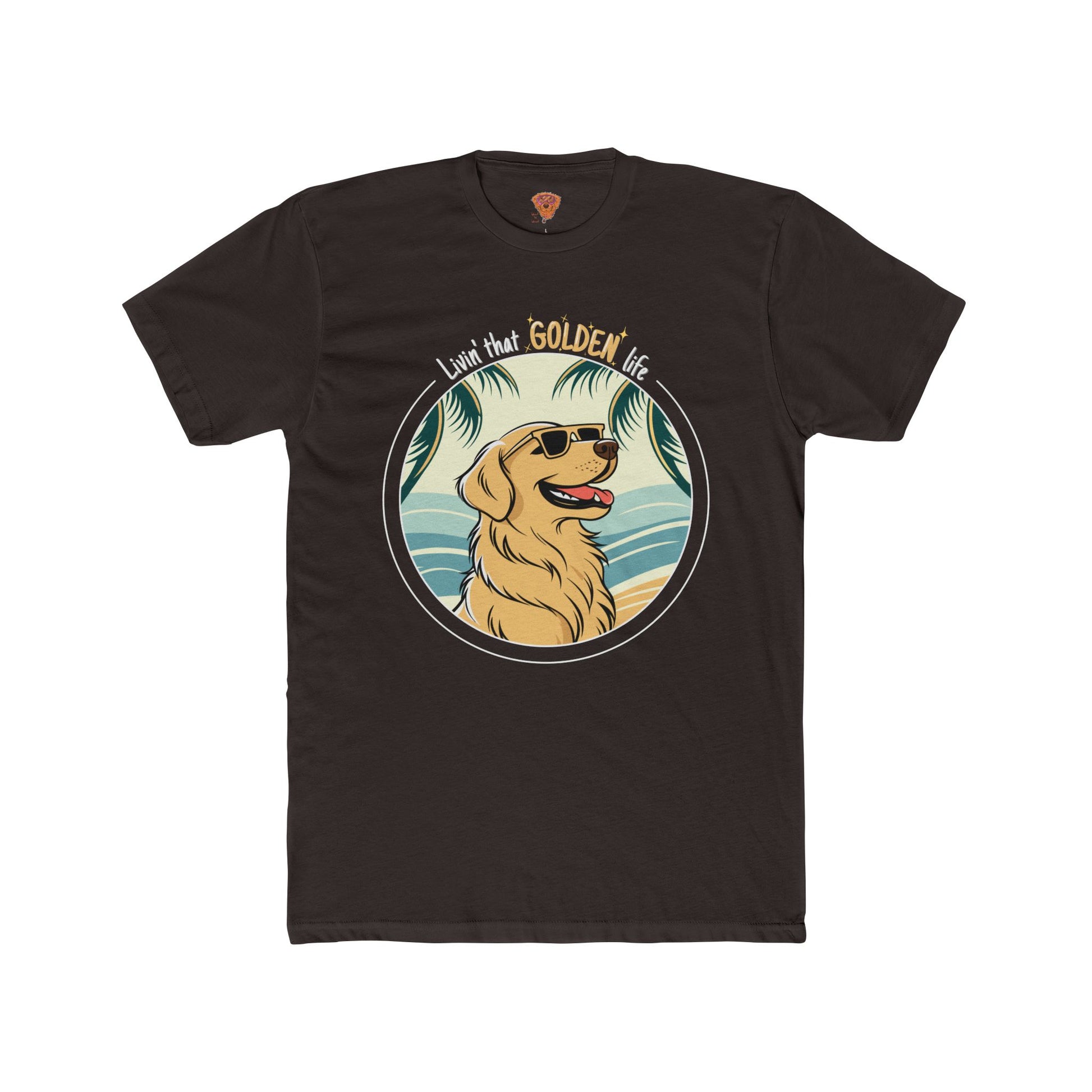 Golden Retriever T-Shirt – “Livin’ That GOLDEN Life” Beach Tee for Dog Lovers