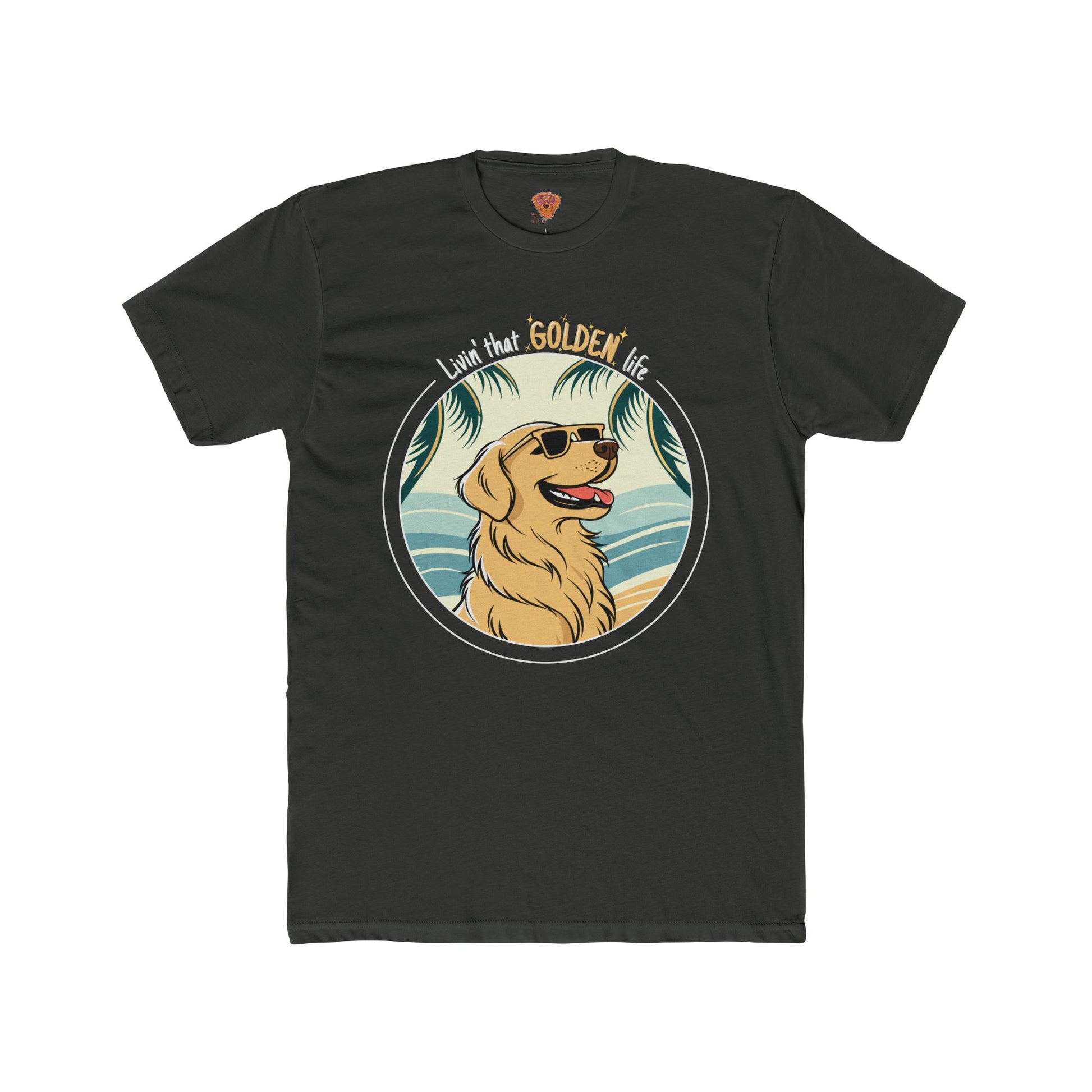 Golden Retriever T-Shirt – “Livin’ That GOLDEN Life” Beach Tee for Dog Lovers