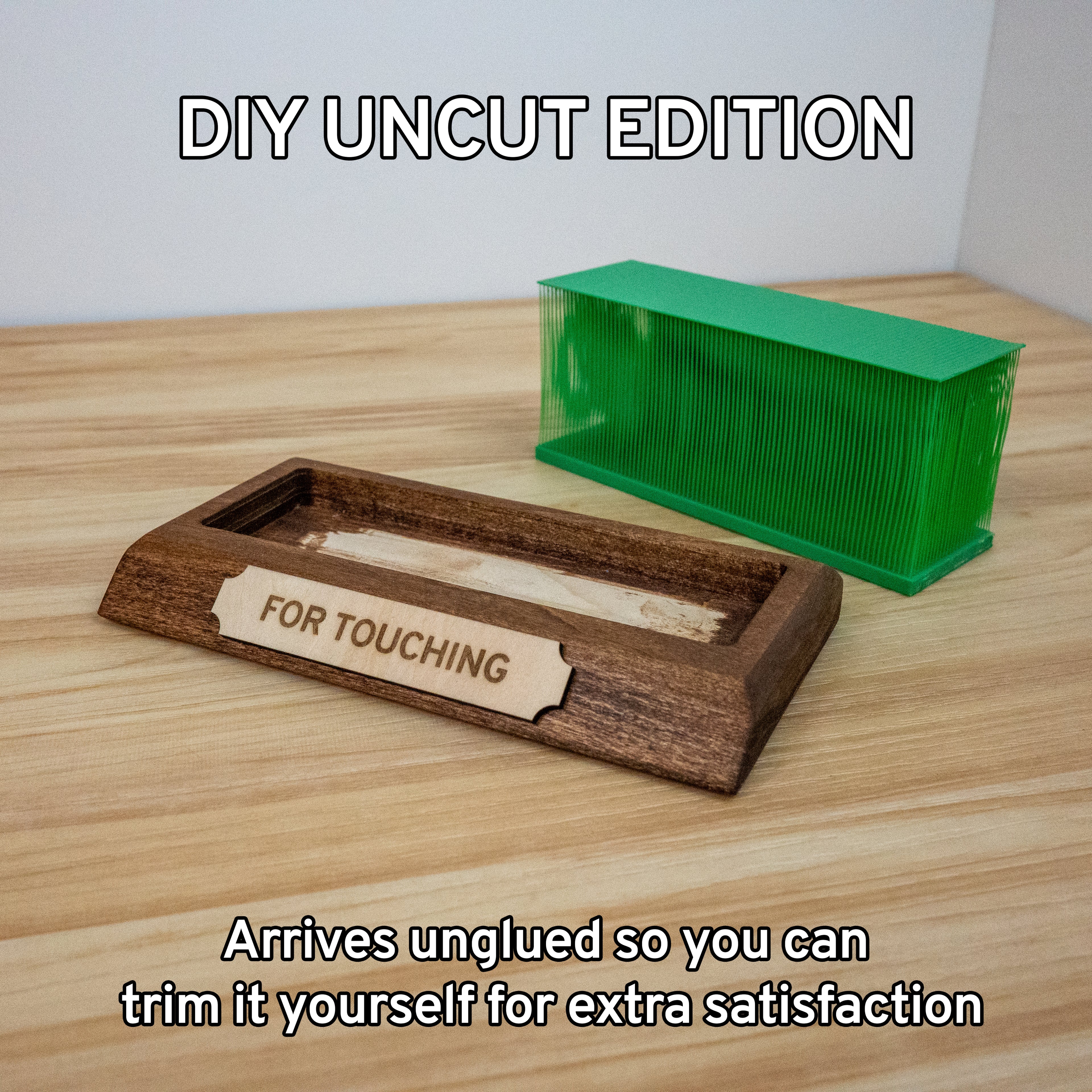 DIY uncut touch grass edition with separate wood base and untrimmed grass block