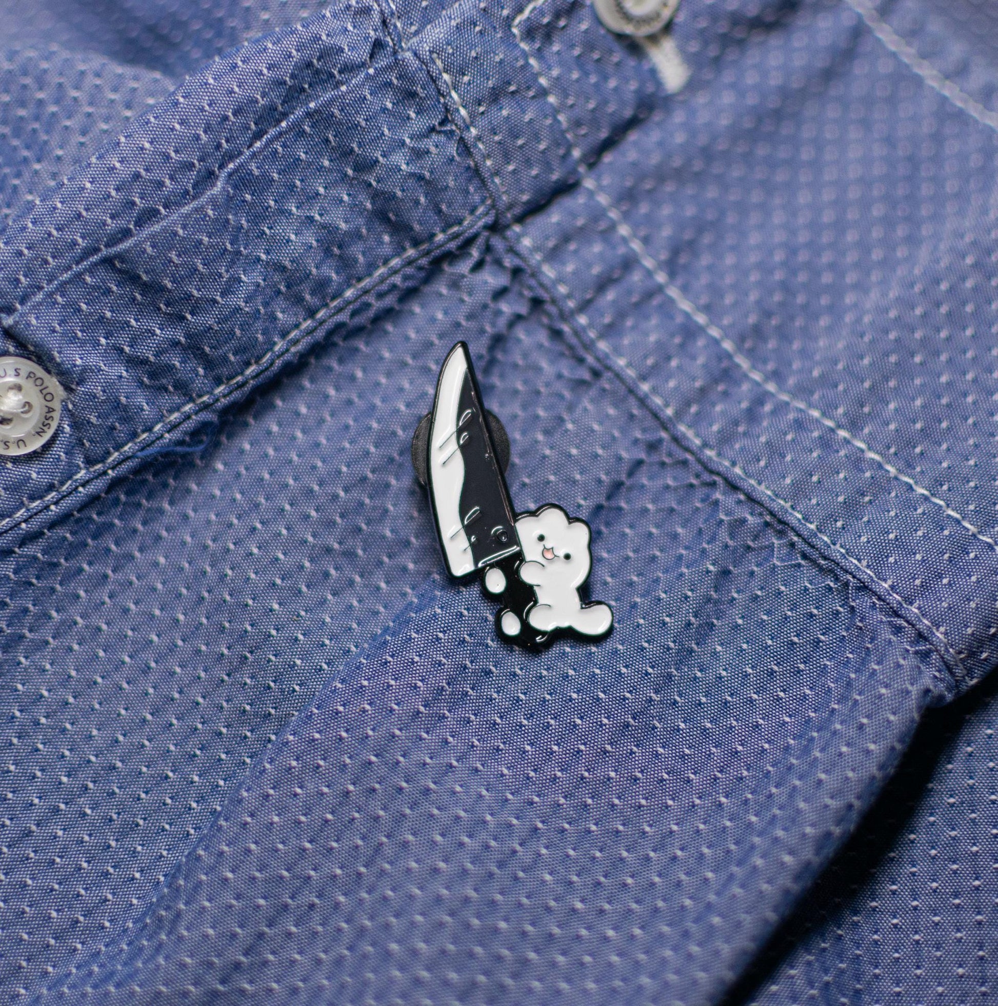 Knife Cat Enamel Pin | Funny Cat Lover Gift