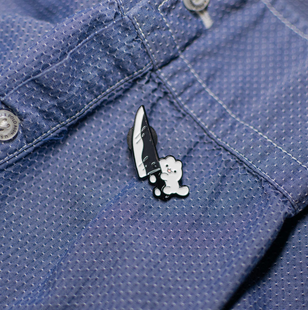 Knife Cat Enamel Pin | Funny Cat Lover Gift