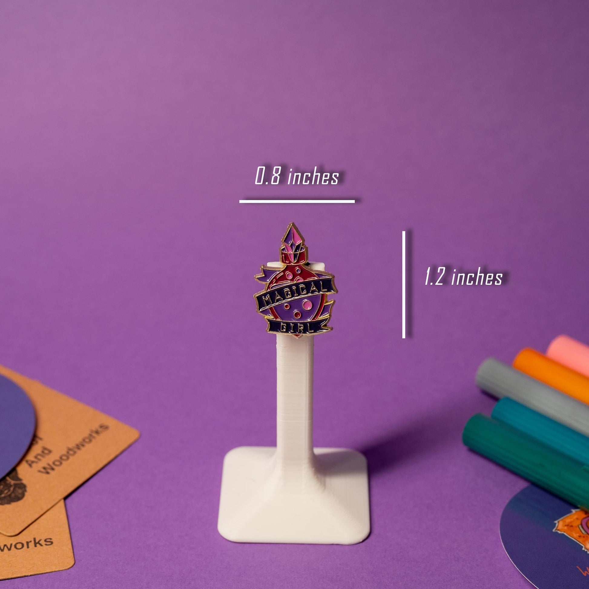 Potion flask enamel pin with the phrase Magic Girl, perfect for fans of mystical aesthetics.